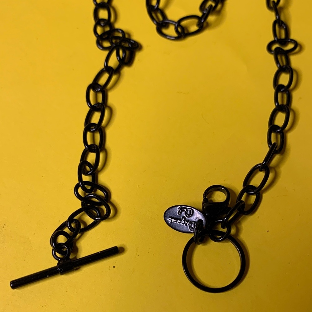 Origami Owl Black Link Toggle Chain Necklace
